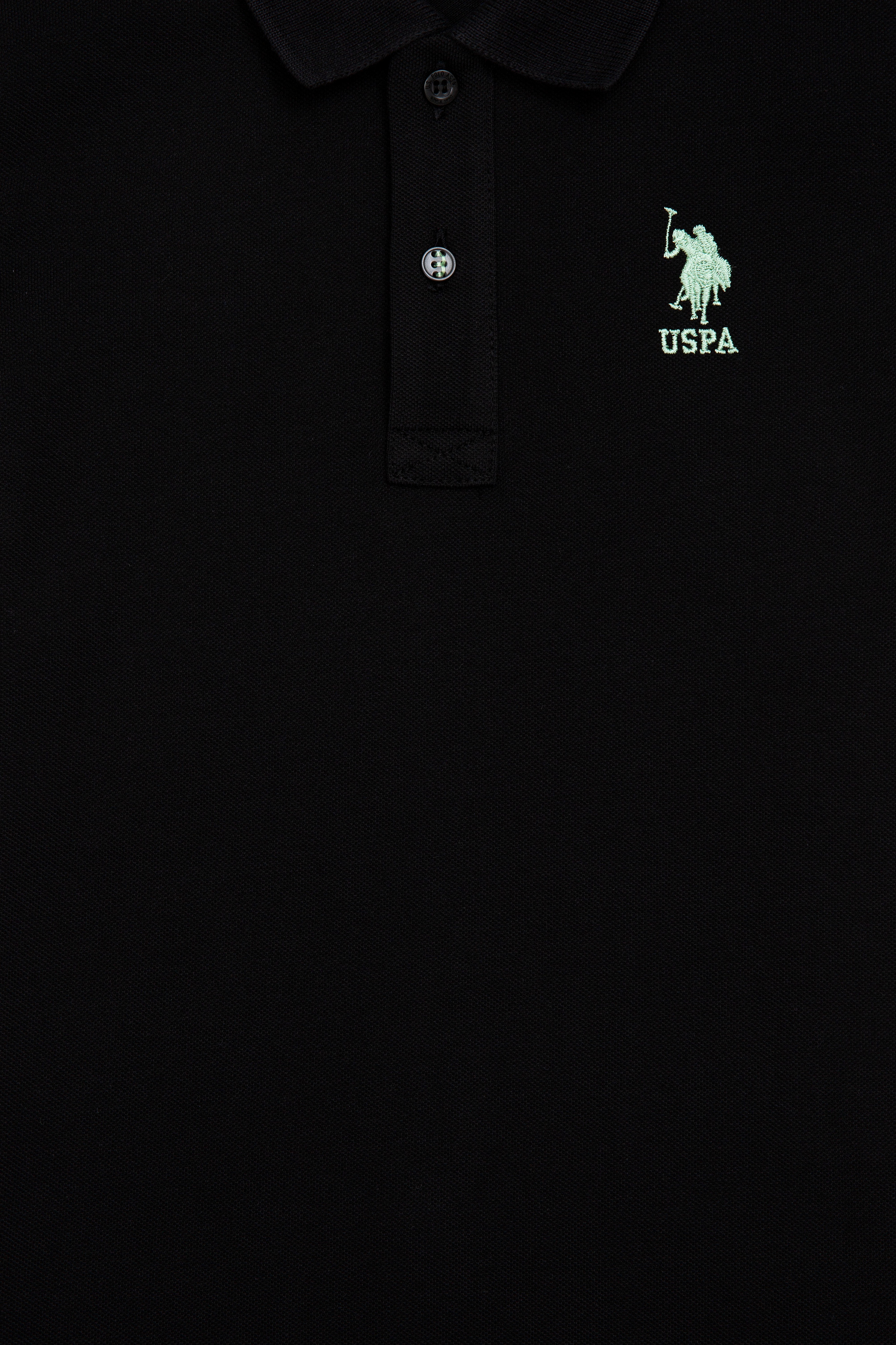 Erkek Çocuk Siyah Basic Polo Yaka Tişört - Image 3