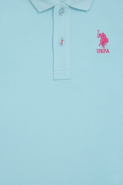 Erkek Bebek Açık Mavi Basic Polo Yaka Tişört