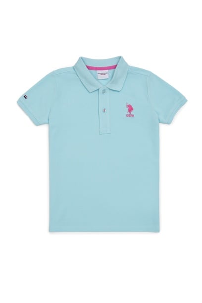 Erkek Bebek Açık Mavi Basic Polo Yaka Tişört
