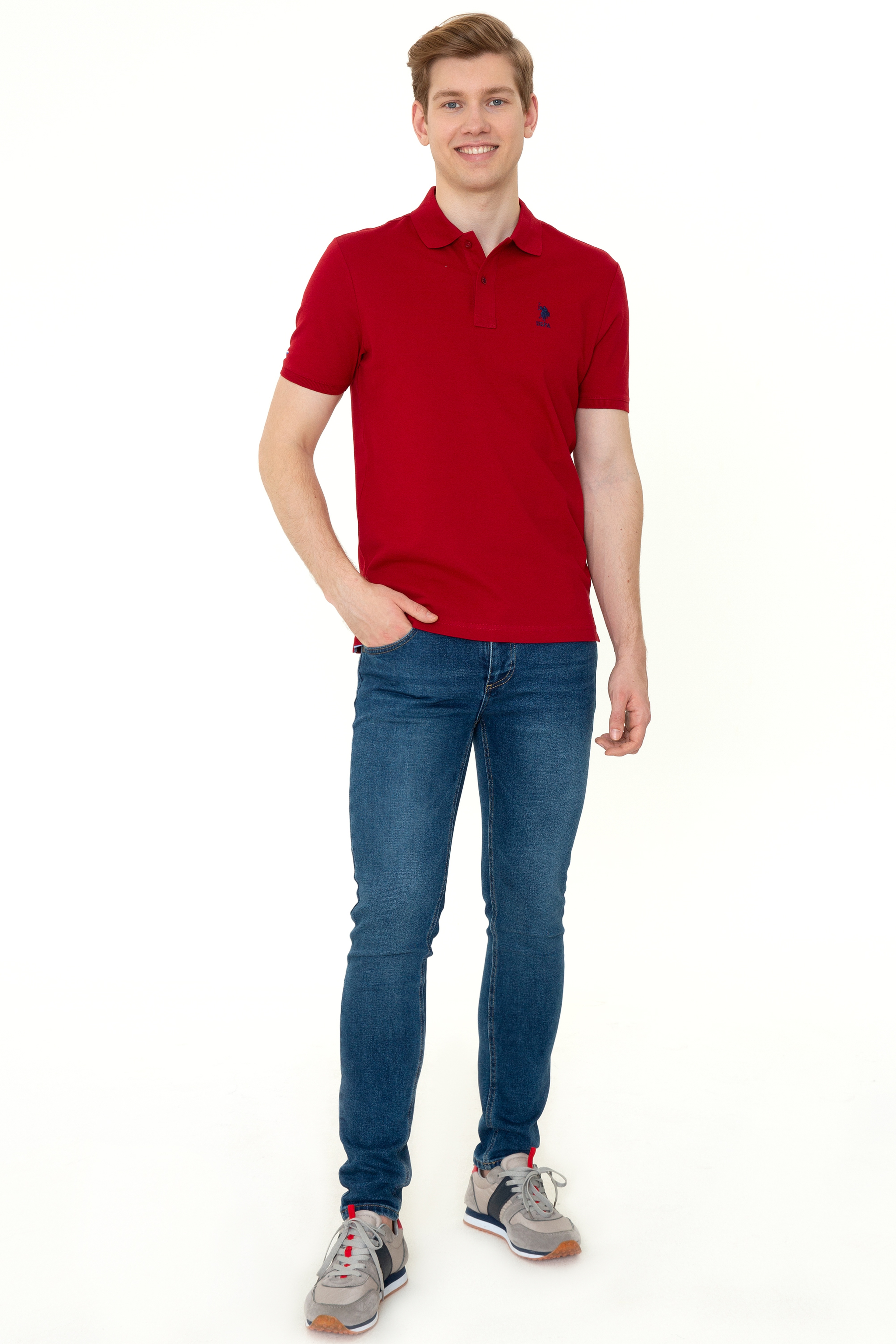 Erkek Bordo Basic Tişört - Image 5