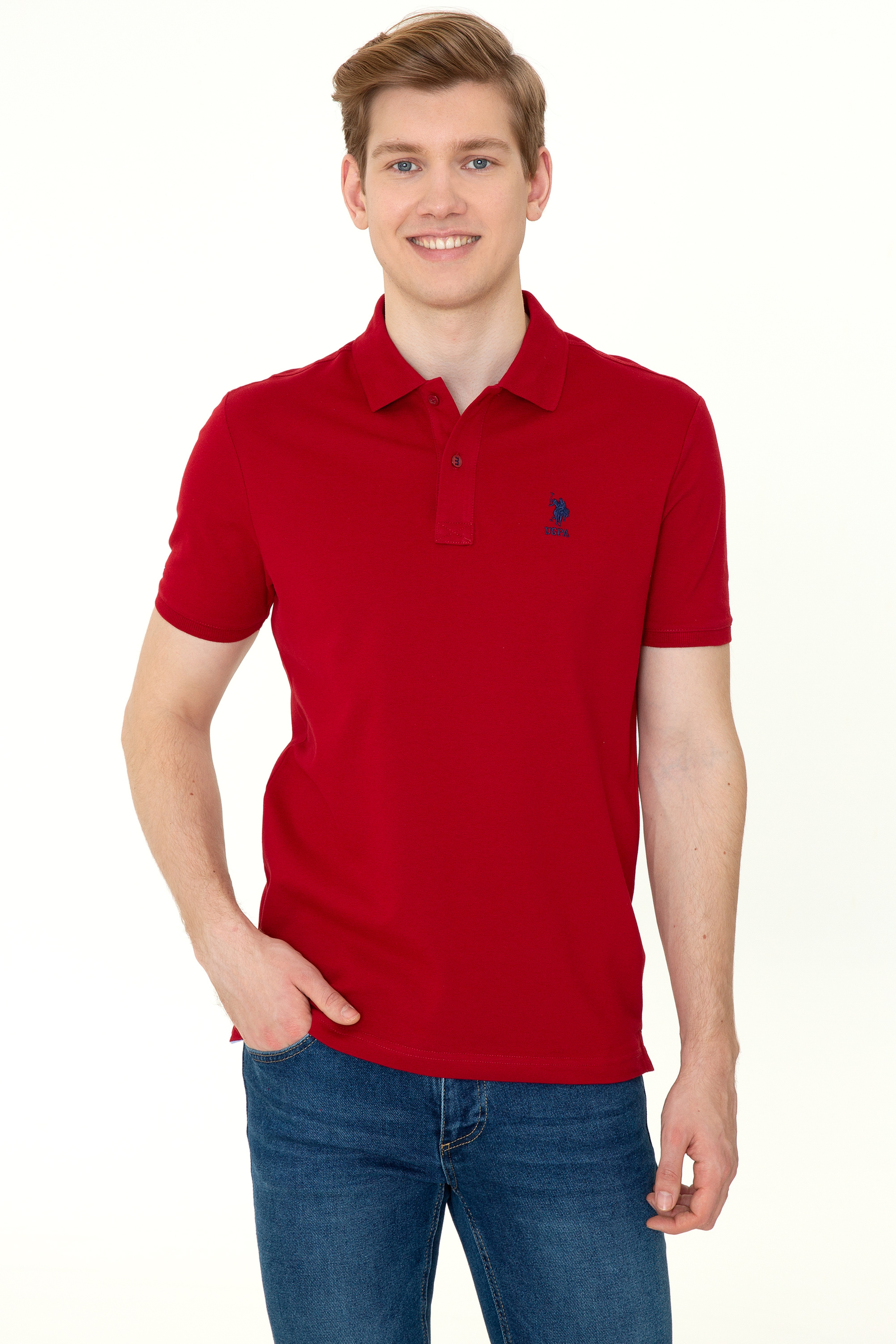 Erkek Bordo Basic Tişört - Image 3