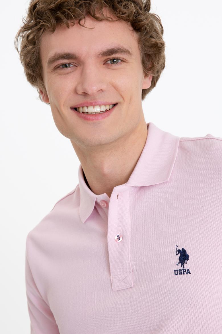 Erkek Pudra Polo Yaka Basic T-Shirt - 50249153148