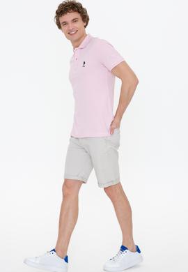 Erkek Pudra Polo Yaka Basic T-Shirt - 50249153148