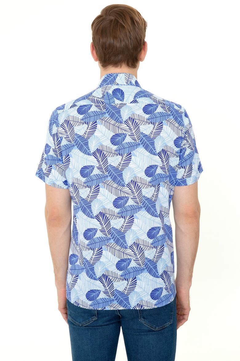 Erkek Mavi Kısa Kollu Gömlek - 50247596007