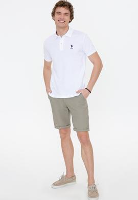 Erkek Beyaz Polo Yaka Basic T-Shirt - 50249153040