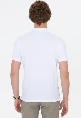 Erkek Beyaz Polo Yaka Basic T-Shirt - 50249153040