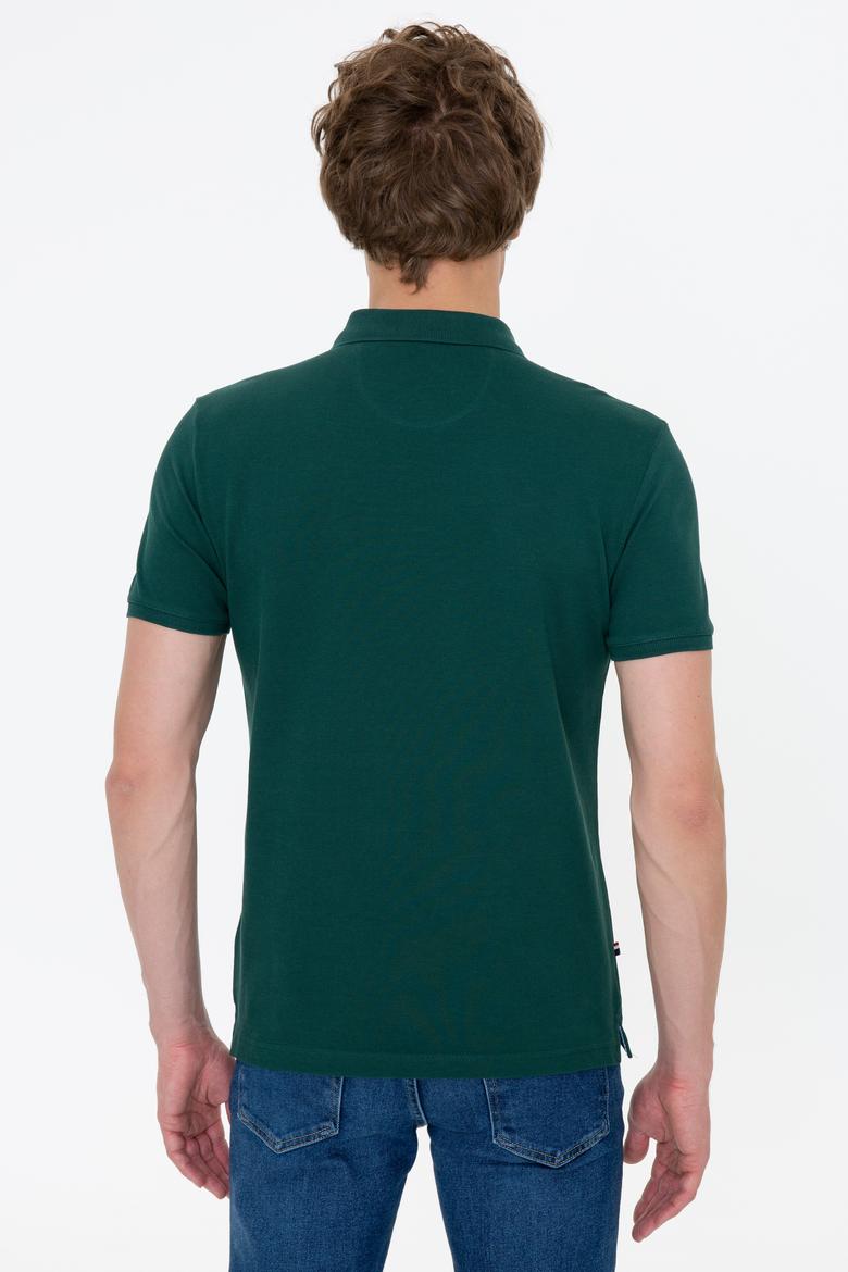 Erkek Koyu Yeşil Basic Polo Yaka Tişört - 50249153230