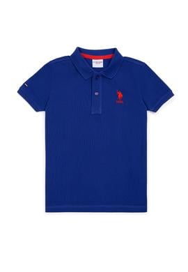 Erkek Çocuk Mavi Basic Polo Yaka Tişört - 50249283209