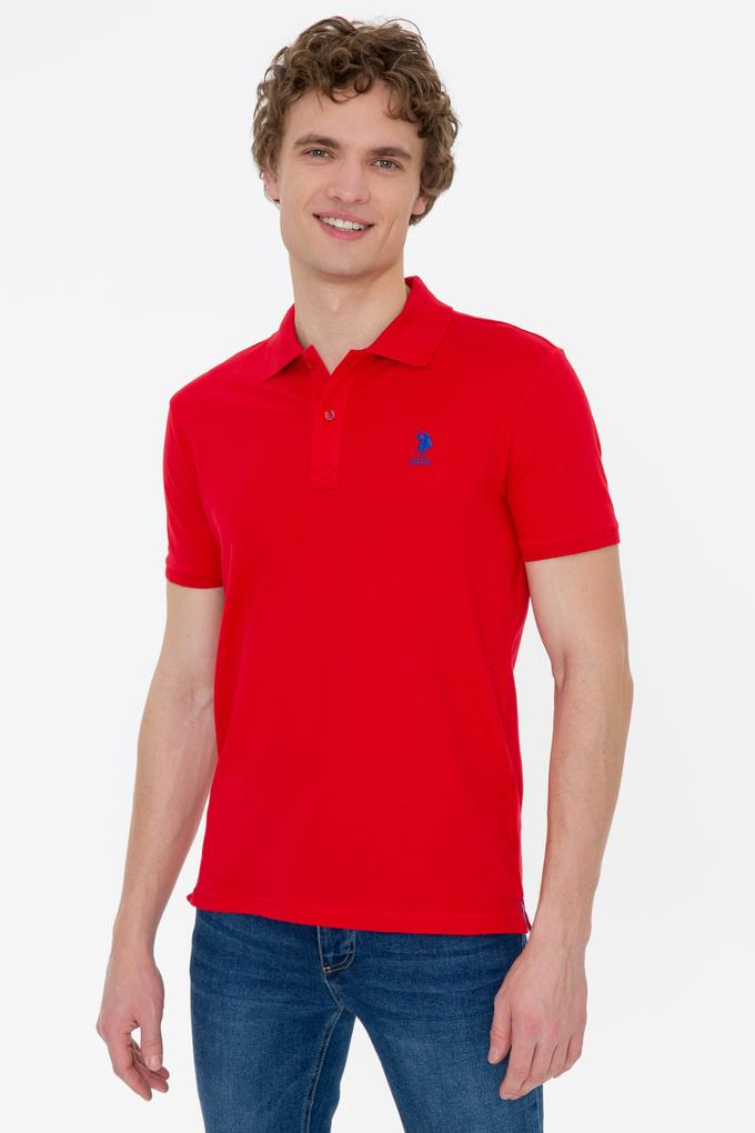 Erkek Kırmızı Polo Yaka Basic T-Shirt