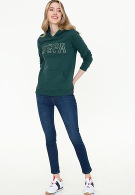 Kadın Koyu Yeşil Basic Sweatshirt - 50249241067