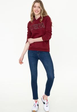Kadın Bordo Basic Sweatshirt - 50249241083