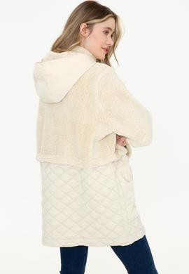 Kadın Krem Peluş Sweatshirt - 50240760008