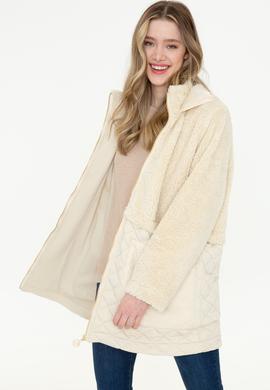 Kadın Krem Peluş Sweatshirt - 50240760008