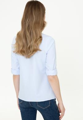 Kadın Açık Mavi Uzun Kollu Basic Gömlek - 50253658012