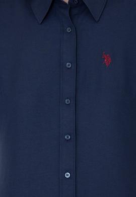 Kadın Lacivert Uzun Kollu Basic Gömlek - 50253658020