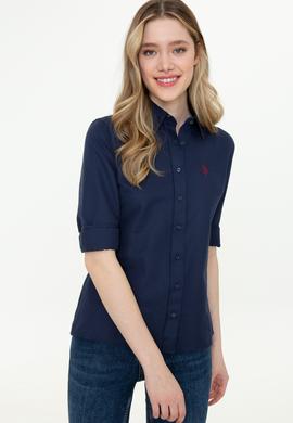 Kadın Lacivert Uzun Kollu Basic Gömlek - 50253658020