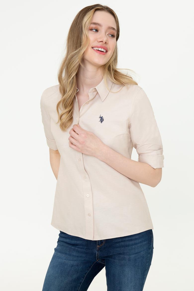 Kadın Camel Uzun Kollu Basic Gömlek - 50253658083