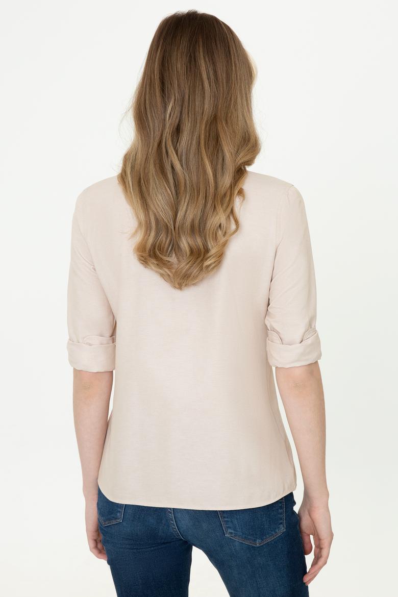 Kadın Camel Uzun Kollu Basic Gömlek - 50253658083