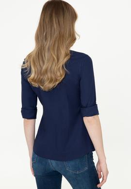Kadın Lacivert Uzun Kollu Basic Gömlek - 50246462027