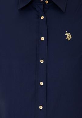 Kadın Lacivert Uzun Kollu Basic Gömlek - 50247095018