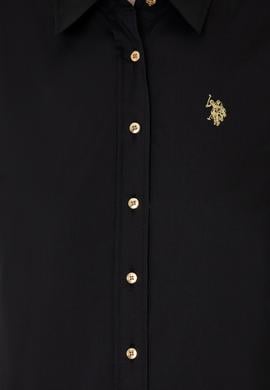 Kadın Siyah Uzun Kollu Basic Gömlek - 50247095036