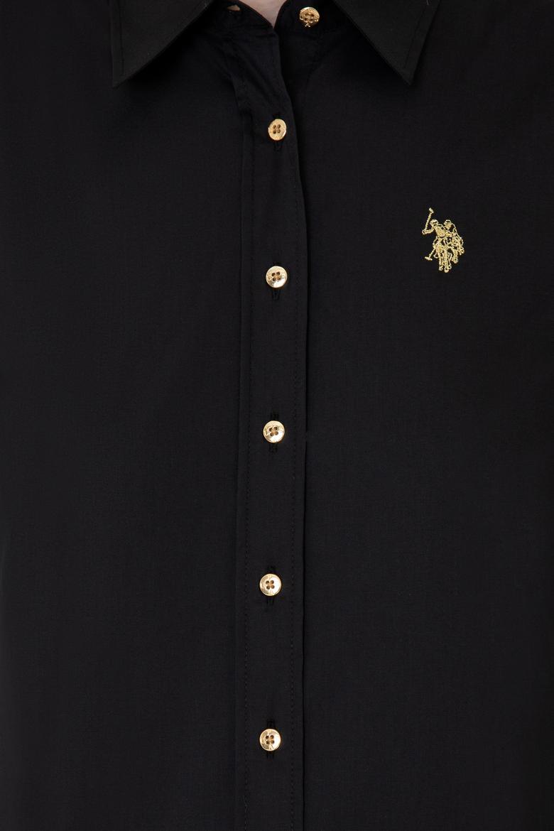 Kadın Siyah Uzun Kollu Basic Gömlek - 50247095036