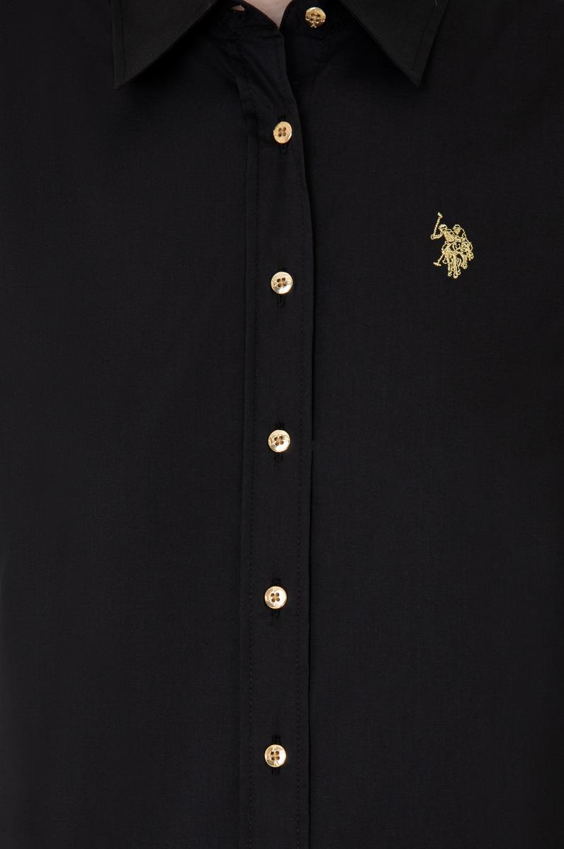 Kadın Siyah Uzun Kollu Basic Gömlek