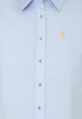 Kadın Açık Mavi Uzun Kollu Basic Gömlek - 50247095056