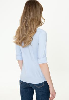 Kadın Açık Mavi Uzun Kollu Basic Gömlek - 50247095056