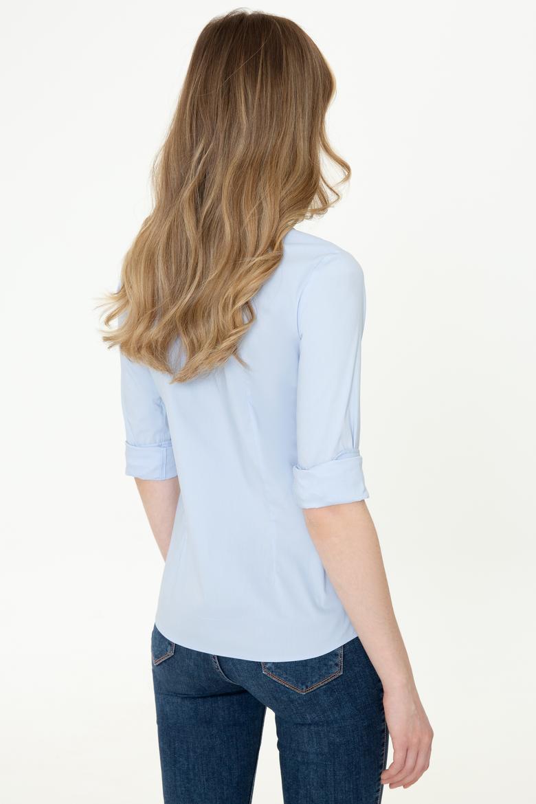 Kadın Açık Mavi Uzun Kollu Basic Gömlek - 50247095056