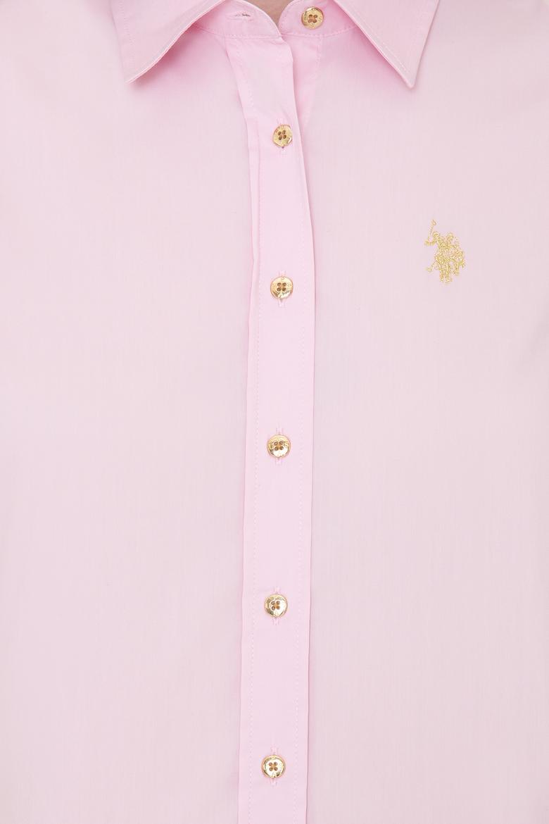 Kadın Pudra Uzun Kollu Basic Gömlek - 50247095076