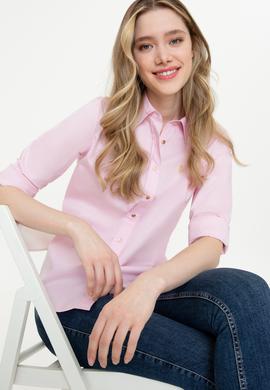 Kadın Pudra Uzun Kollu Basic Gömlek - 50247095076