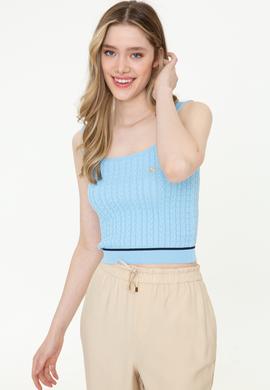 Kadın Açık Mavi Bisiklet Yaka Kazak - 50254496004