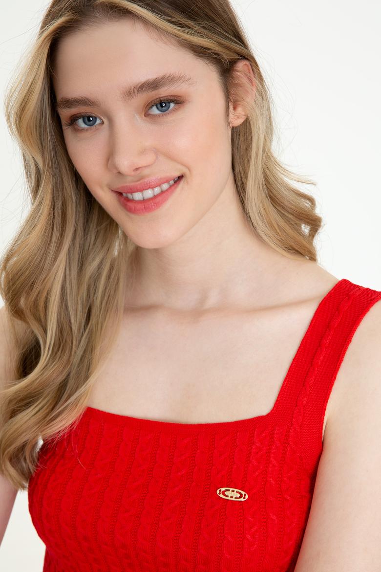 Kadın Kırmızı Kazak - 50254496018