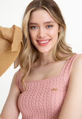 Kadın Manolya Askılı Triko Kazak - 50254496027