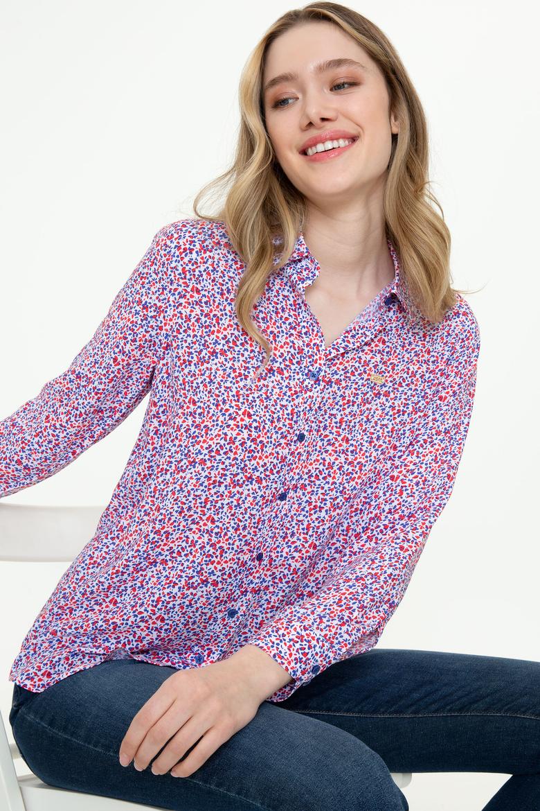 Kadın Kırmızı Uzun Kollu Gömlek - 50247286002