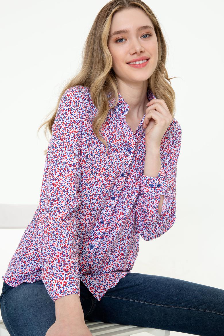 Kadın Kırmızı Uzun Kollu Gömlek