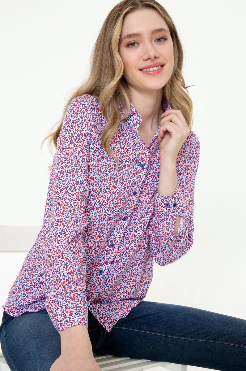 Kadın Kırmızı Uzun Kollu Gömlek