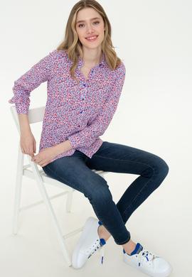 Kadın Kırmızı Uzun Kollu Gömlek - 50247286002