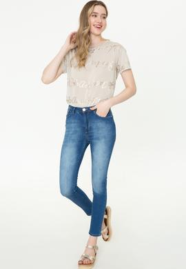 Kadın Mavi Skinny High Waist Fit Jean Pantolon - 50246901004