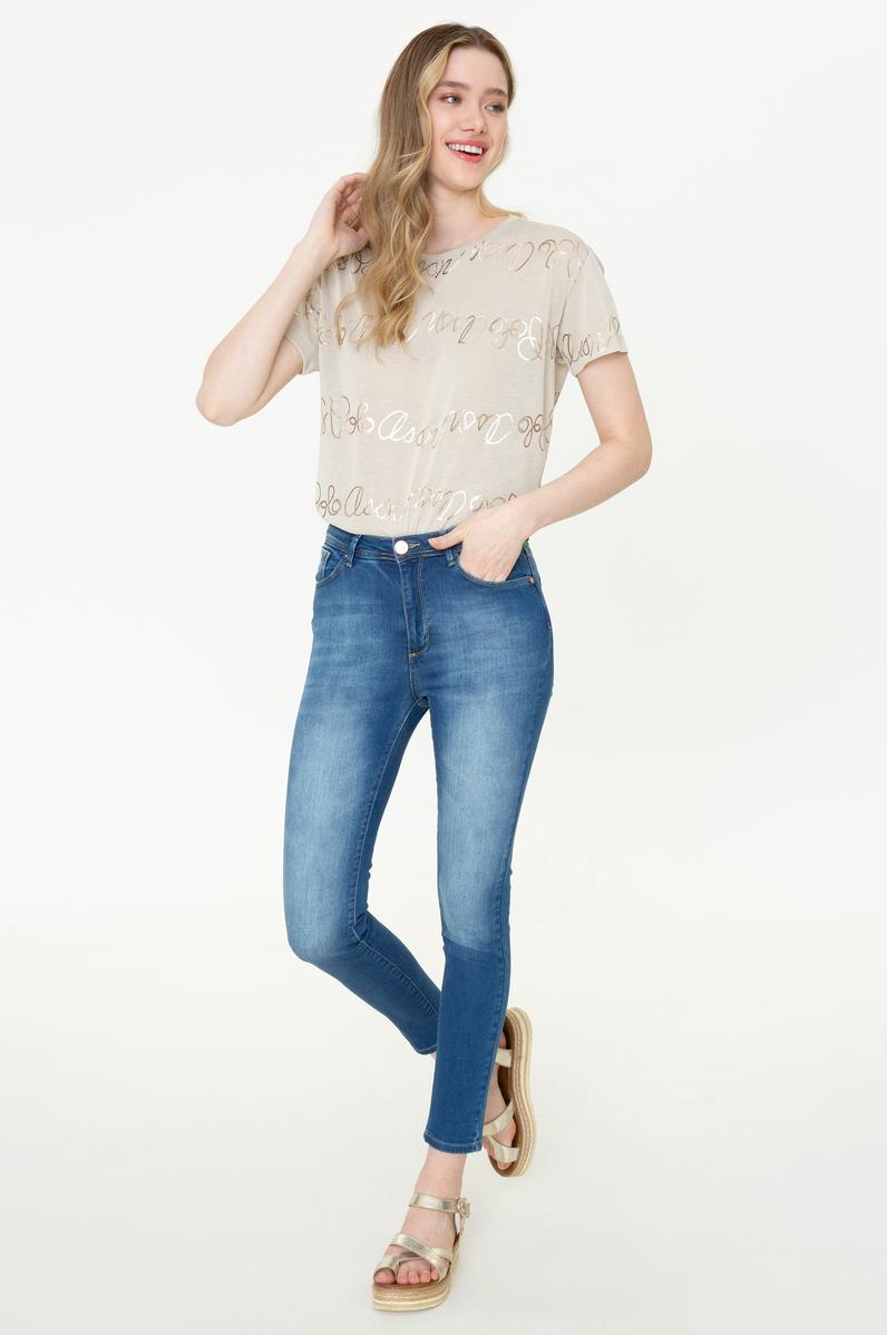 Kadın Mavi Skinny High Waist Fit Jean Pantolon