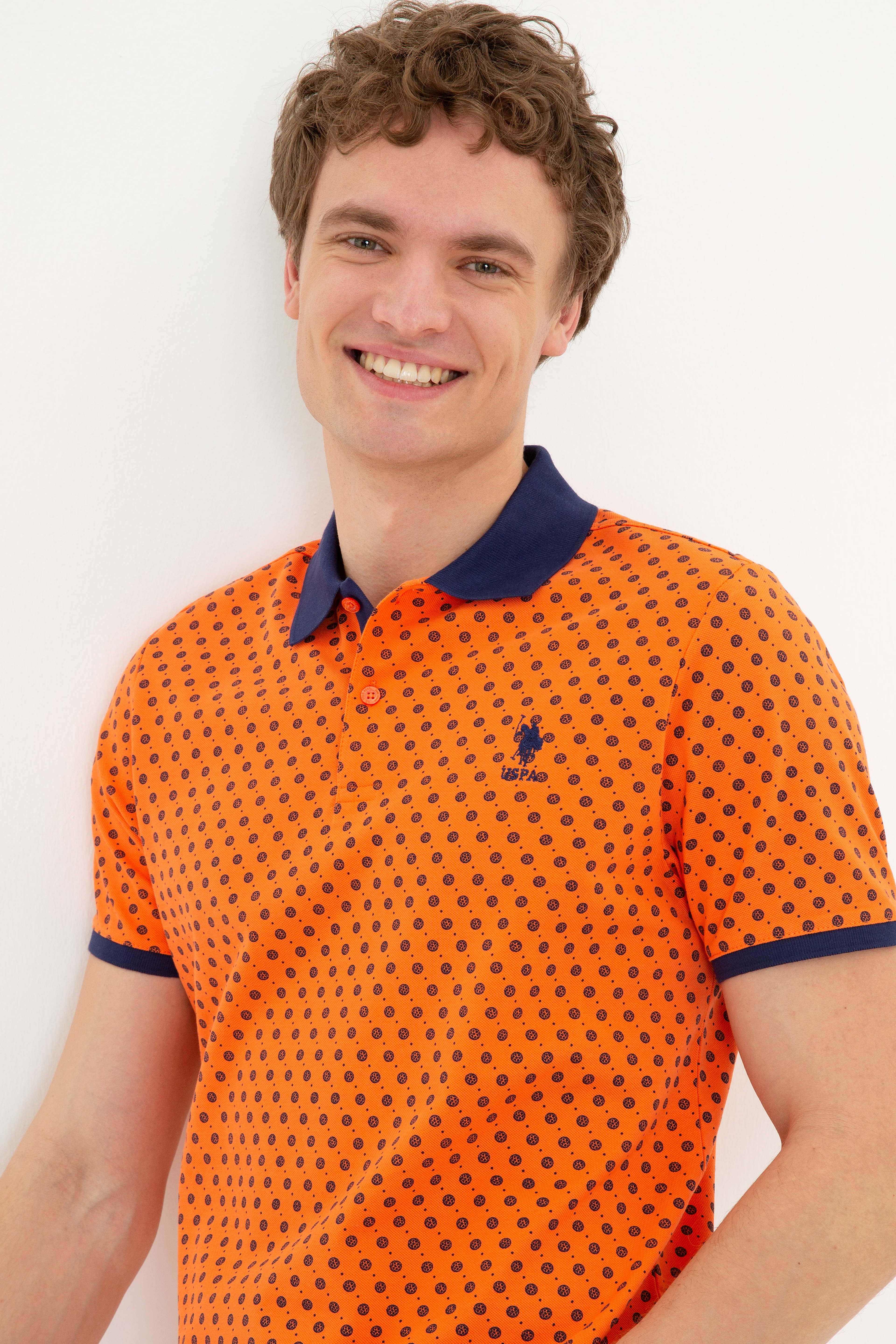 Erkek Turuncu Polo Yaka T-Shirt - Image 3
