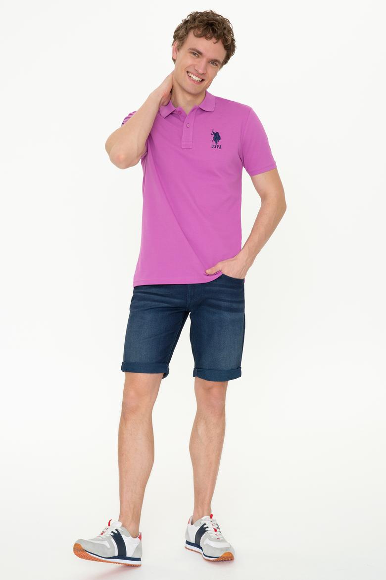 Erkek Menekşe Polo Yaka T-Shirt