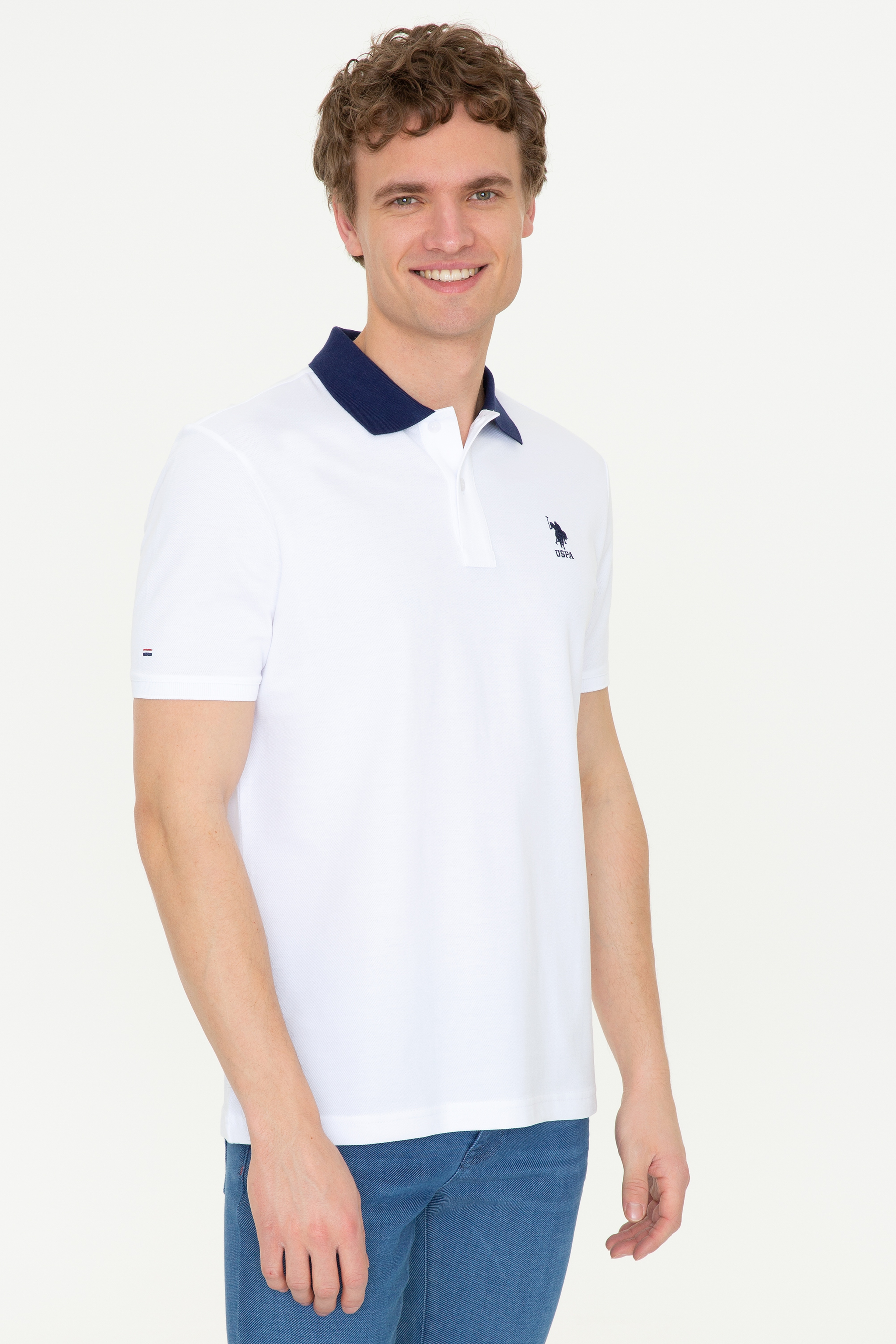 Erkek Beyaz Polo Yaka Tişört