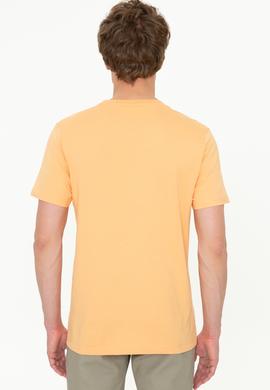 Erkek Açık Turuncu Bisiklet Yaka T-Shirt - 50251779100