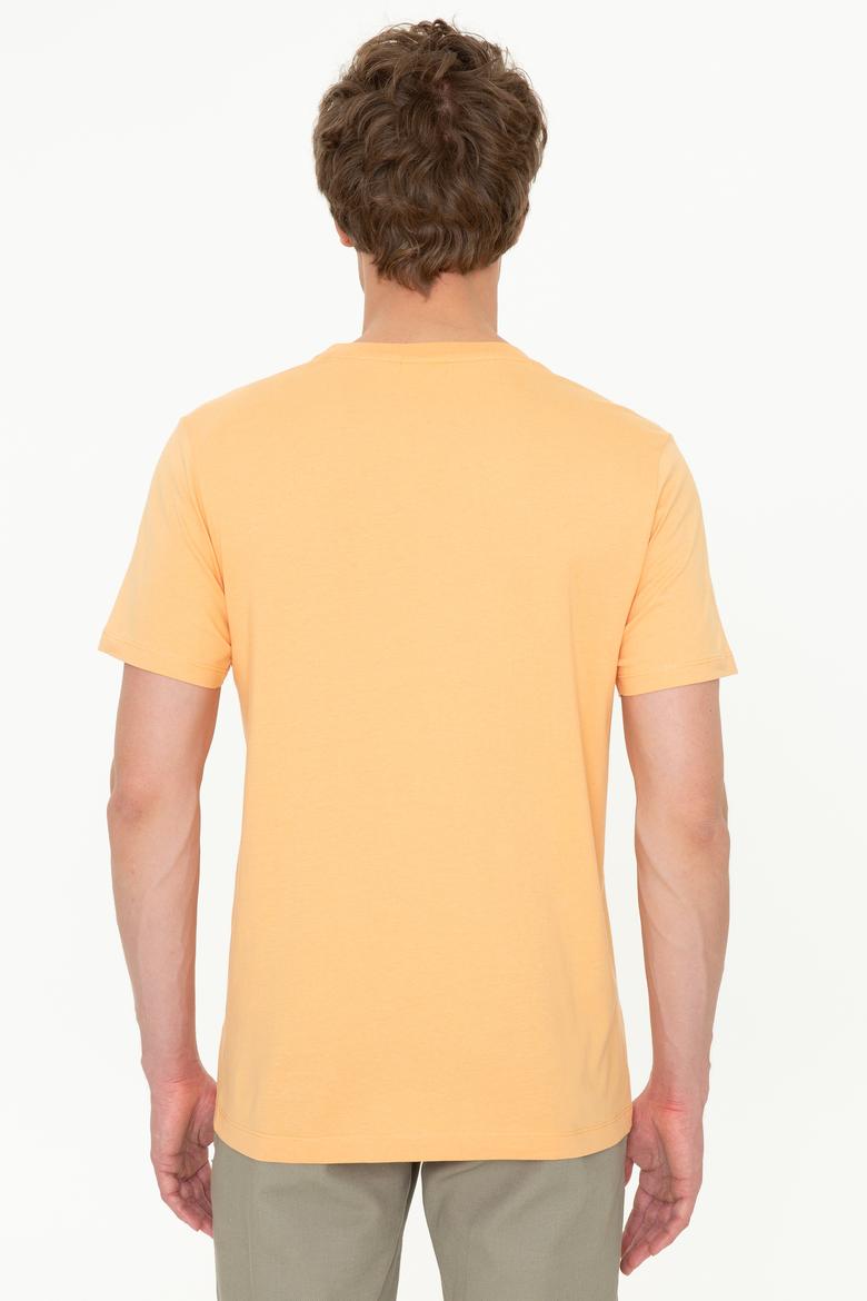 Erkek Açık Turuncu Bisiklet Yaka T-Shirt - 50251779100
