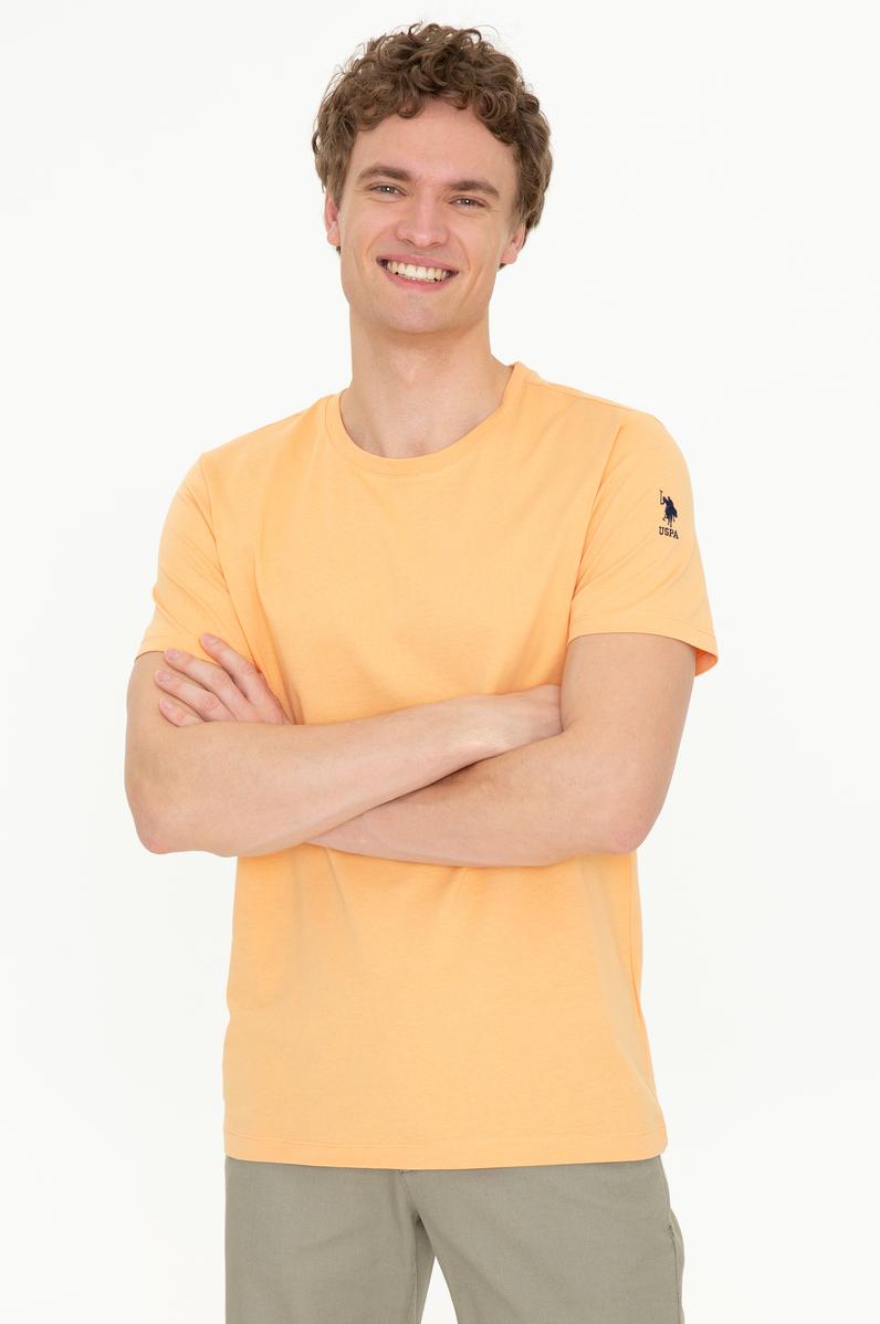 Erkek Açık Turuncu Bisiklet Yaka T-Shirt