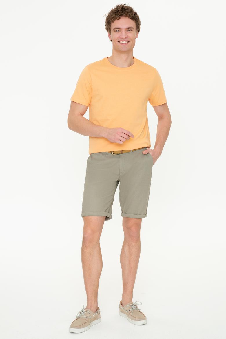 Erkek Açık Turuncu Bisiklet Yaka T-Shirt - 50251779100