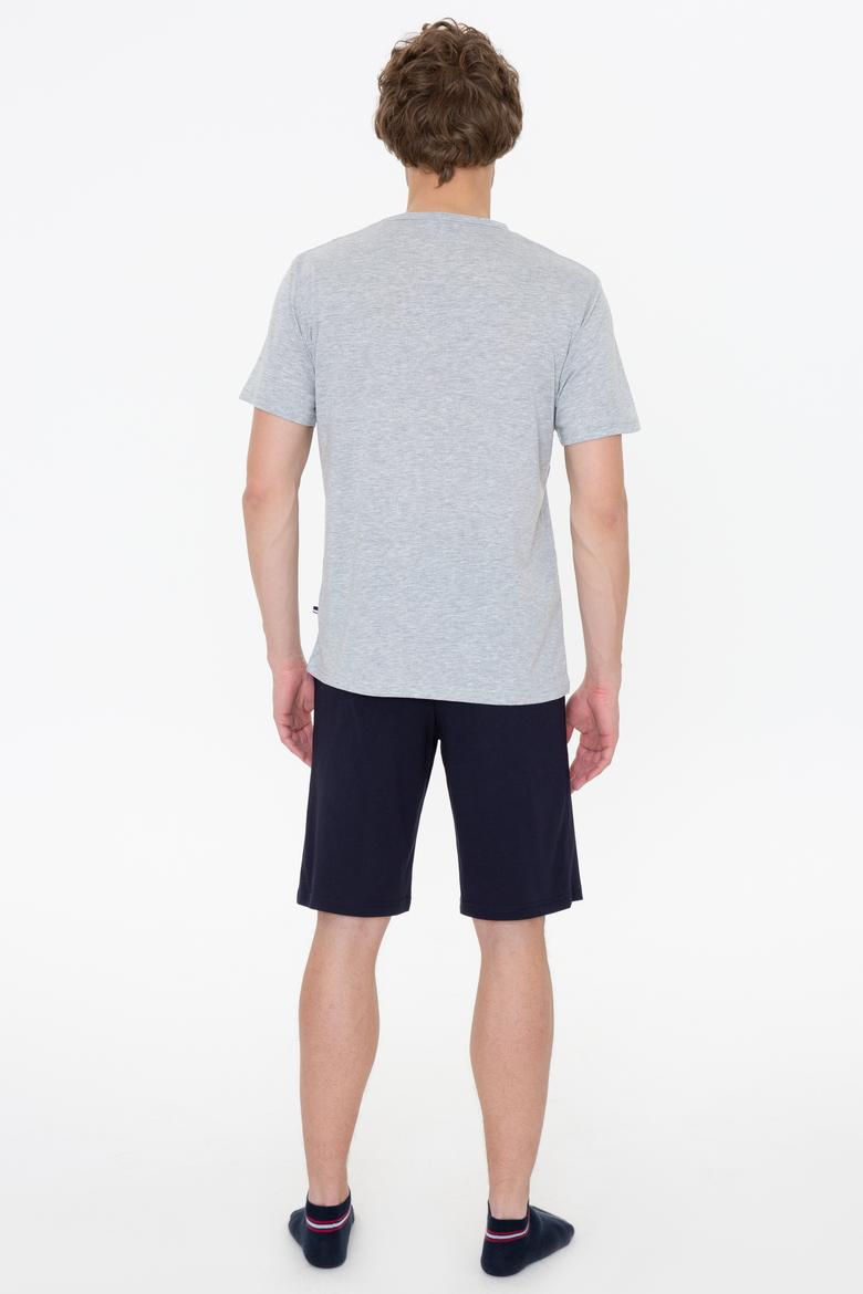 Erkek Gri Melanj Pijama - 50255899003