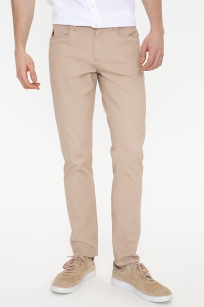 Erkek Slim Fit Kum Chinos